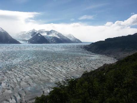 Uitzicht op de grote gletsjer.