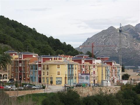 Kleurige woonwijk in aanbouw